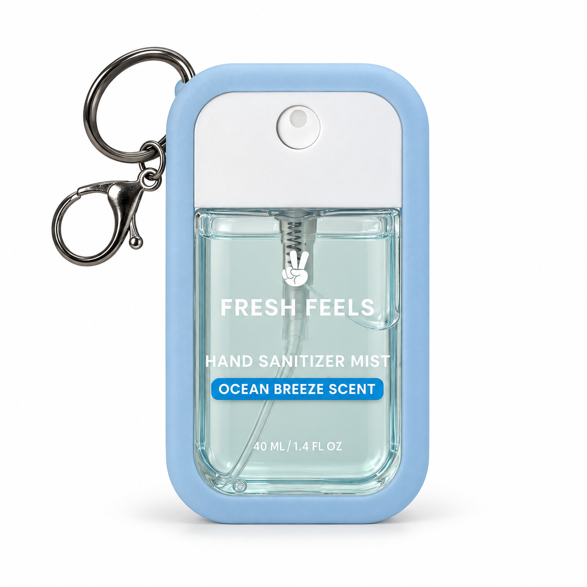 Fresh Feels Ocean Breeze Hand Sanitizer Mist with Keychain Holder – 40 mL