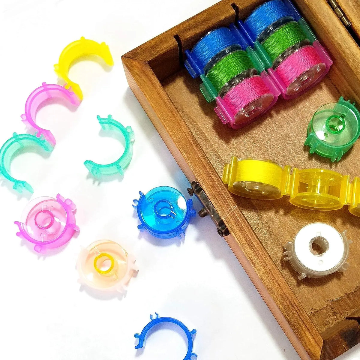 Plastic Sewing Bobbin Clips — Selected Color and 10–50-Piece Pack