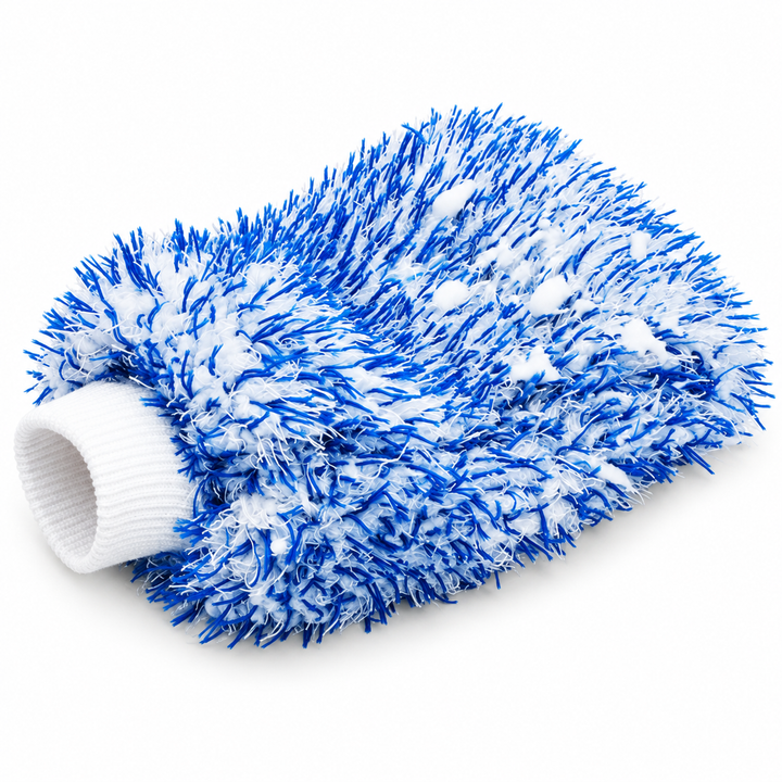 Blue Microfiber Car-Wash Mitt — Single or Accessory Set