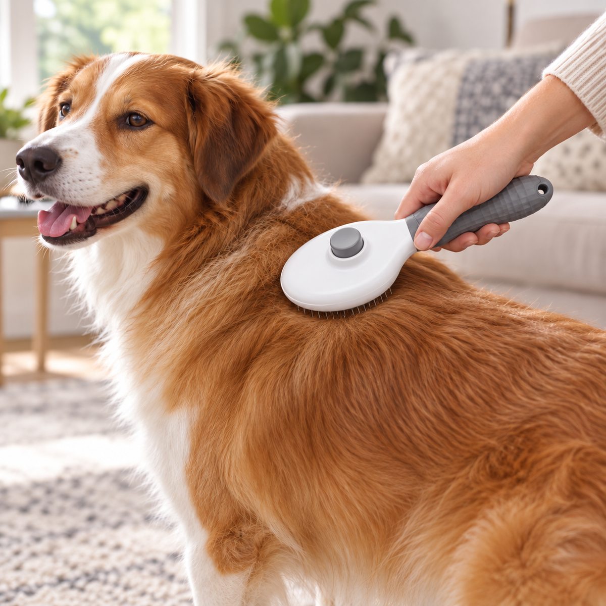 Self-Cleaning Pet Grooming Brush — Selected Color, 1 Piece