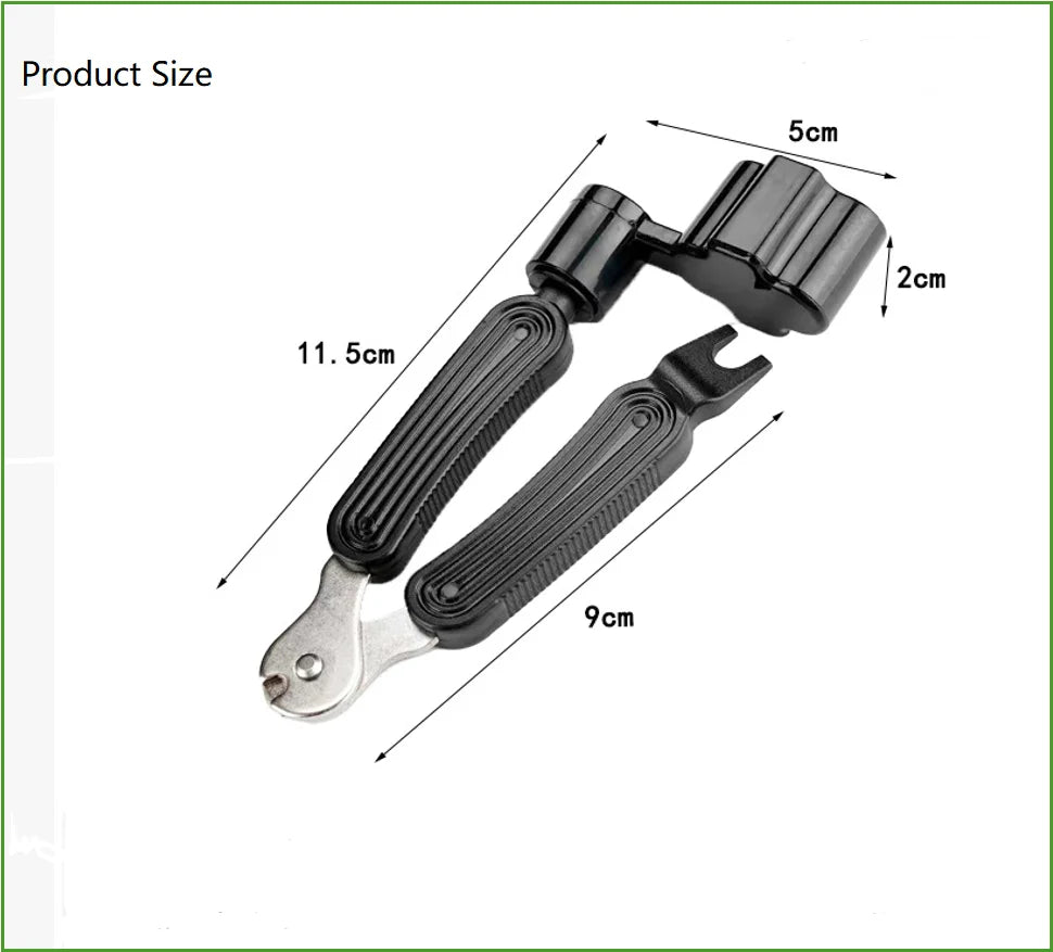 3-in-1 Guitar String Winder, Cutter and Bridge-Pin Puller — 1 Piece