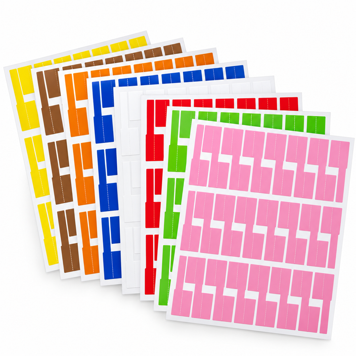 Writable Cable Identification Labels — 240 Pieces, 8 Sheets