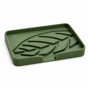Leaf-Pattern Silicone Soap Dish — 12.5 × 8 cm, 1 Piece