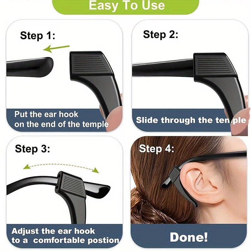 Silicone Eyeglass Ear Hooks — 8 Pieces, Selected Pack
