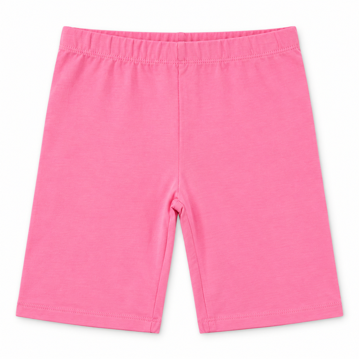 Girls pink cotton stretch bike shorts studio view