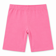 Girls pink cotton stretch bike shorts studio view
