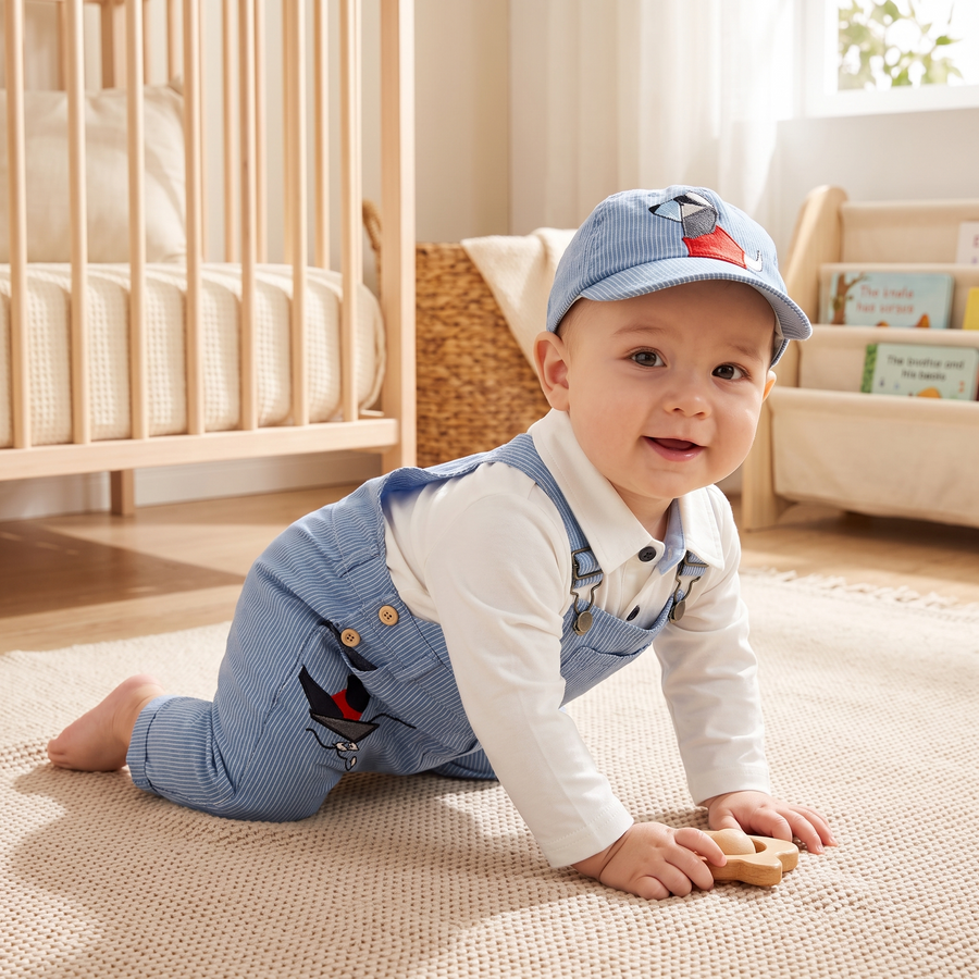 3-Piece Cotton Baby Romper Set – lifestyle view