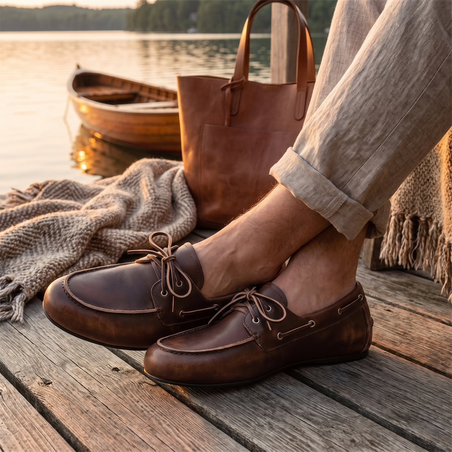 Sheepskin Leather Loafer Flats – lifestyle view