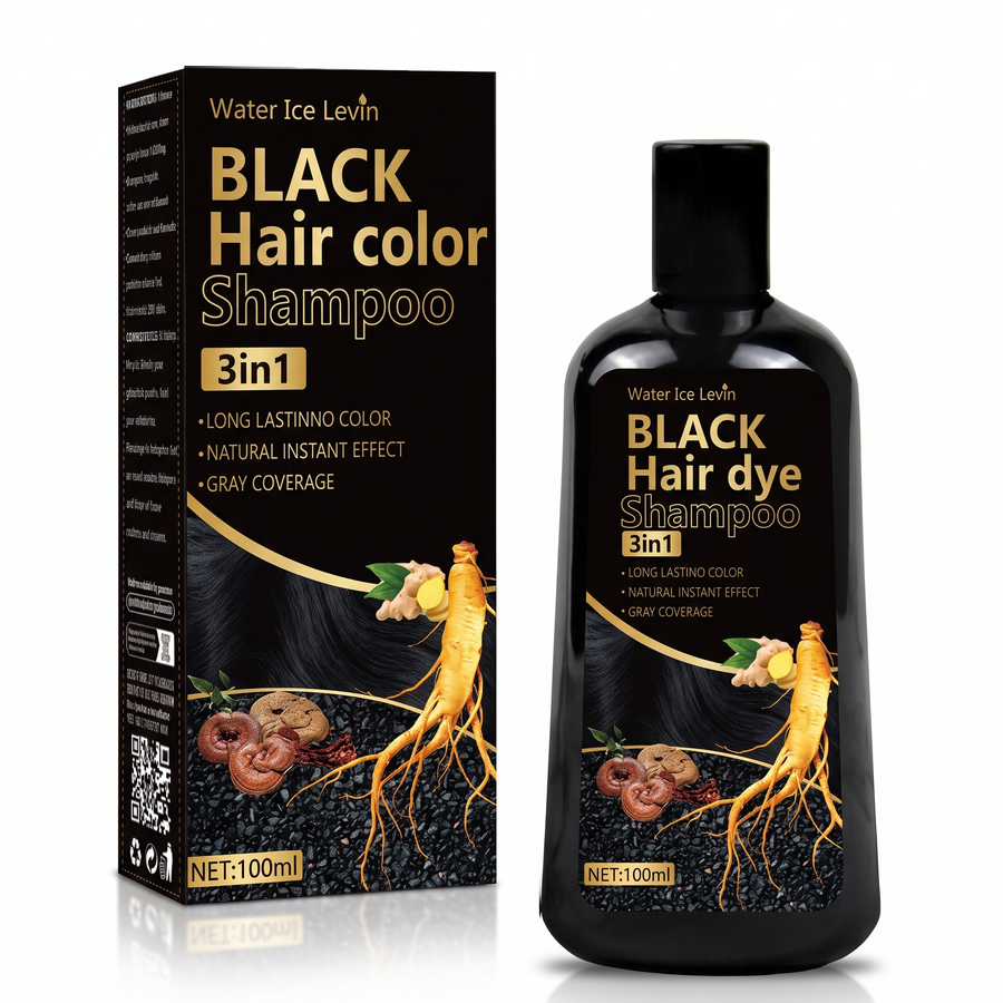 3-in-1 Black Hair Color Shampoo – white background