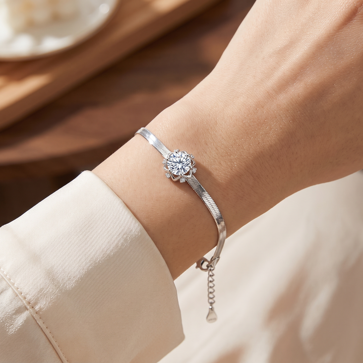 Sterling Silver Moissanite Bracelet – lifestyle view