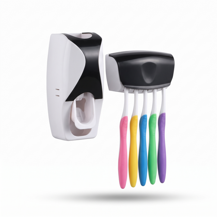 Wall-Mounted Toothbrush & Toothpaste Set – white background