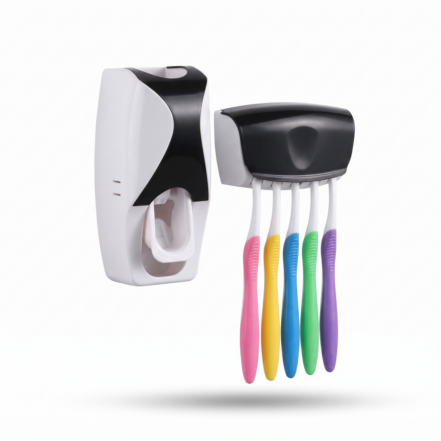 Wall-Mounted Toothbrush & Toothpaste Set – white background