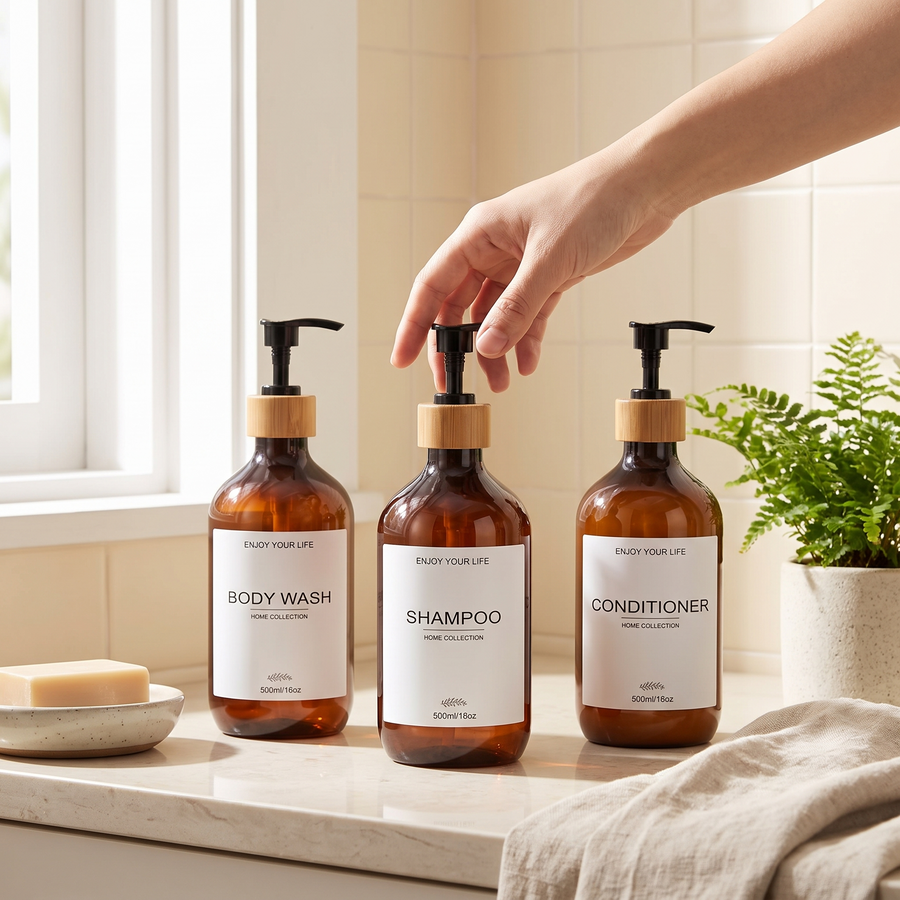 Refillable 500ml Pump Dispenser Bottle – lifestyle view