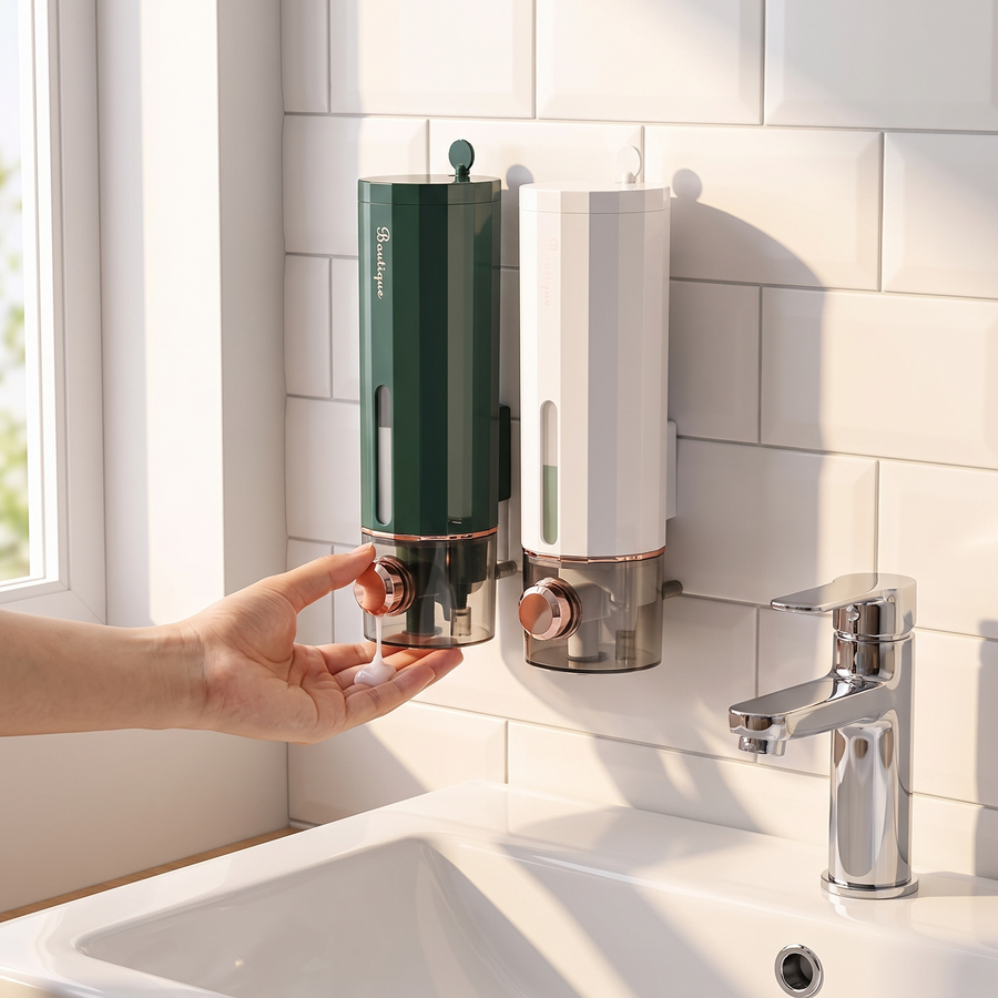 No-Drill Wall-Mount Soap Dispenser – lifestyle view