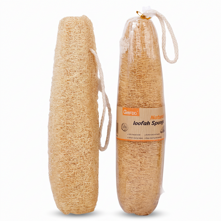 Natural Whole Loofah Body Scrubber – white background