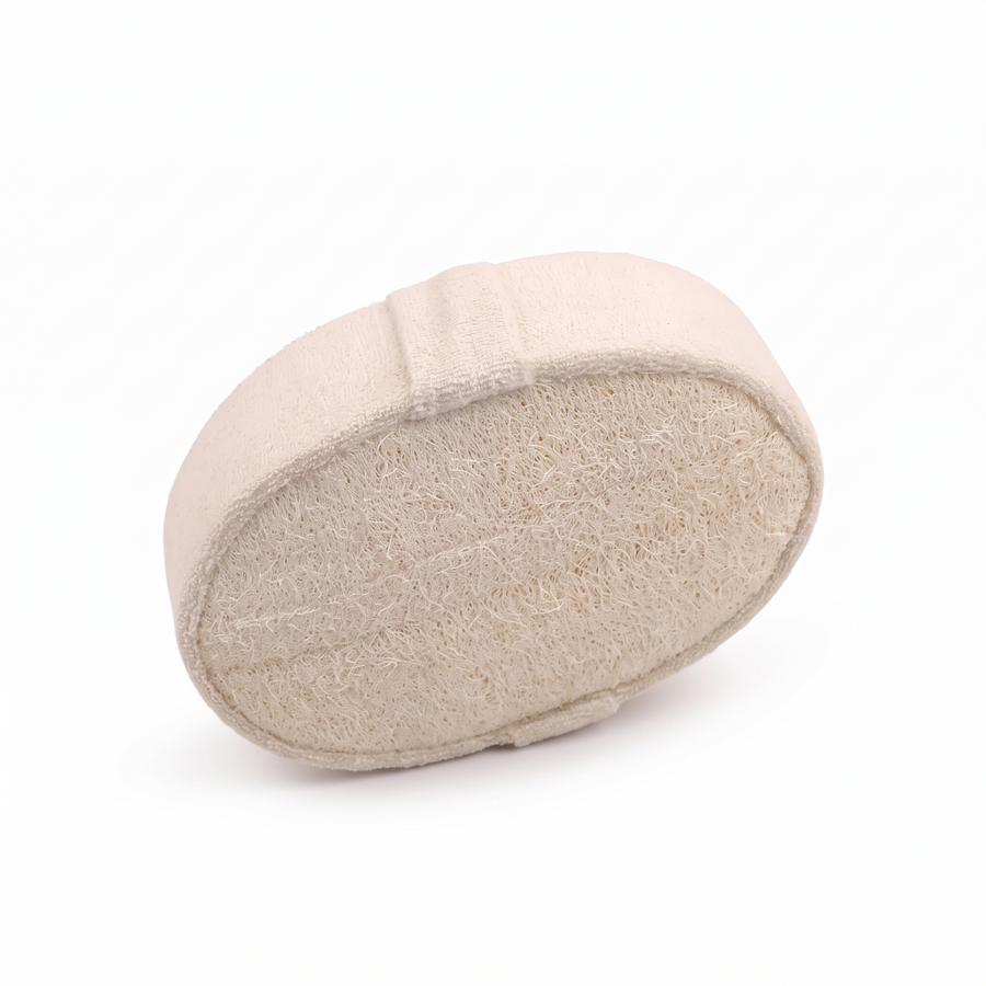 Natural Loofah Body Scrubber Brush – white background