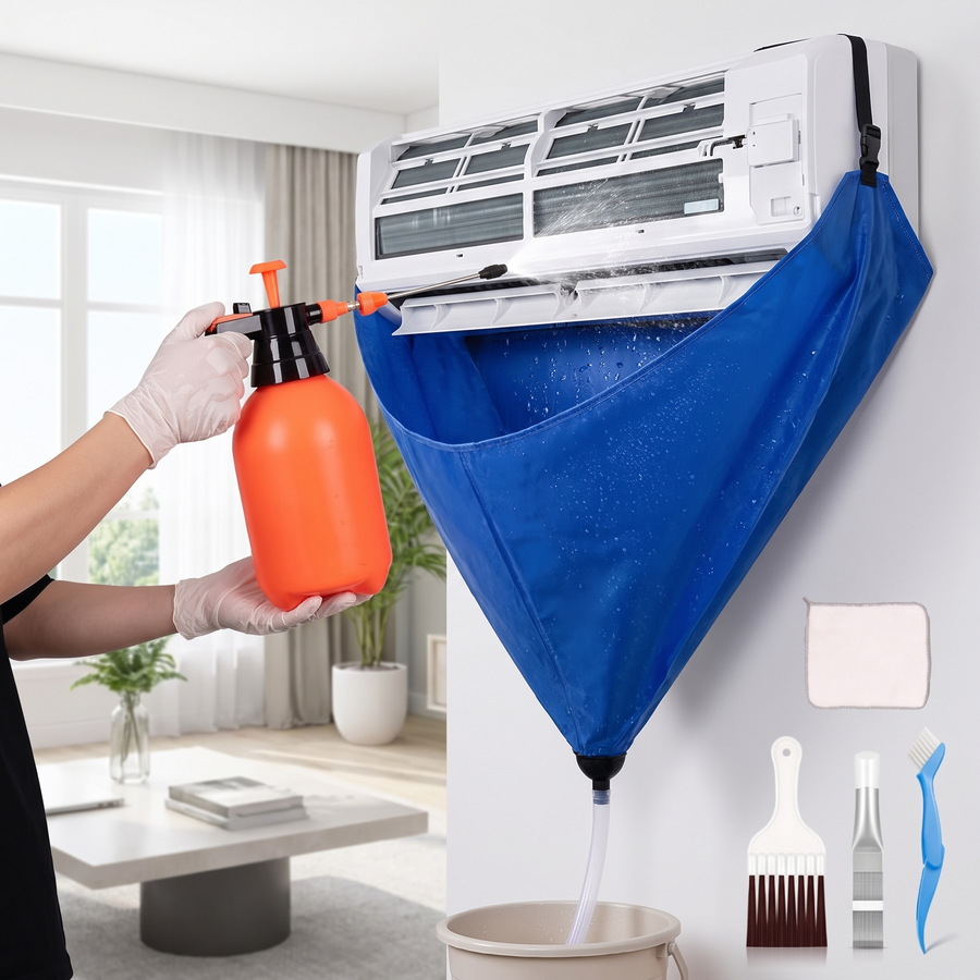 AC Cleaning Cover Kit with Water Bag – lifestyle view