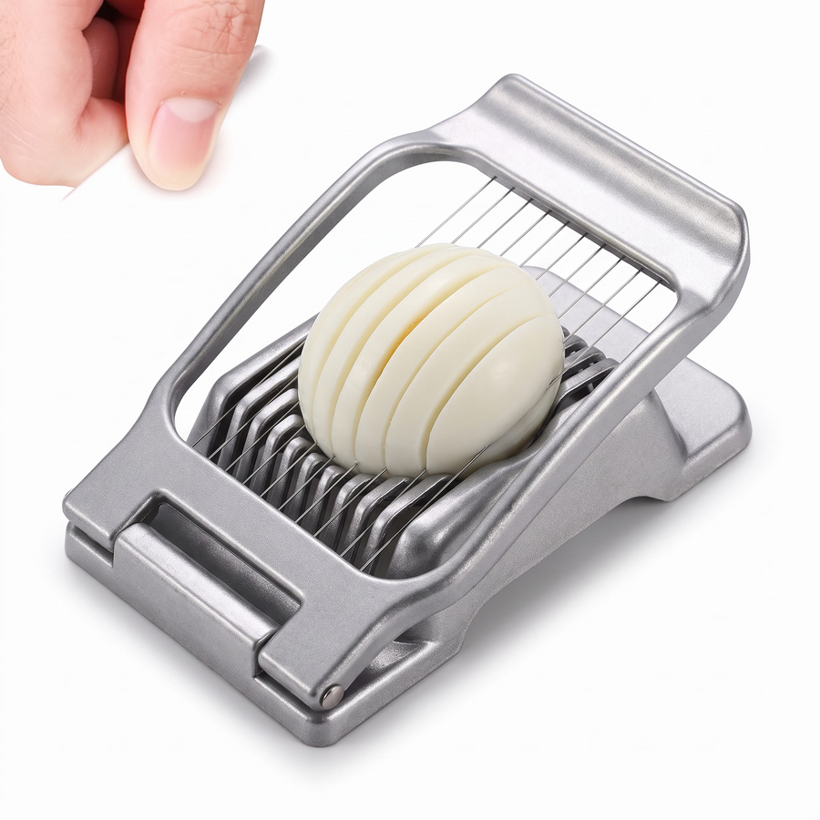 LMETJMA Stainless Steel Egg Slicer – white background