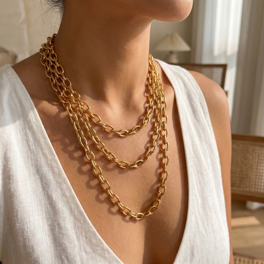 E.B.belle Gold Plated Chain Jewelry – lifestyle view