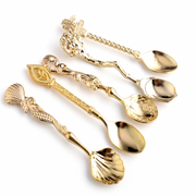 5-Piece Vintage Carved Floral Coffee & Dessert Spoon Set - product image 1
