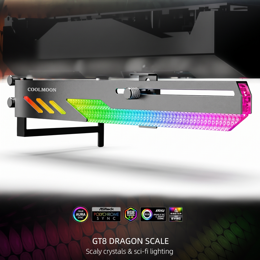 ARGB Horizontal Graphics Card Bracket – white background