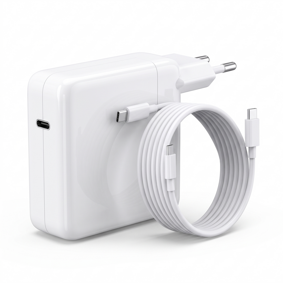 USB-C PD Fast Charger for MacBook & Laptops – white background