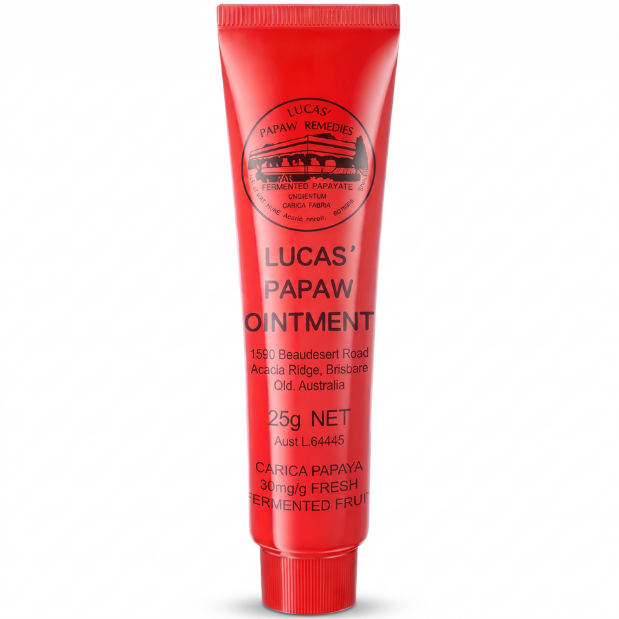 Papaya Lip Balm for Dry, Chapped Lips – white background