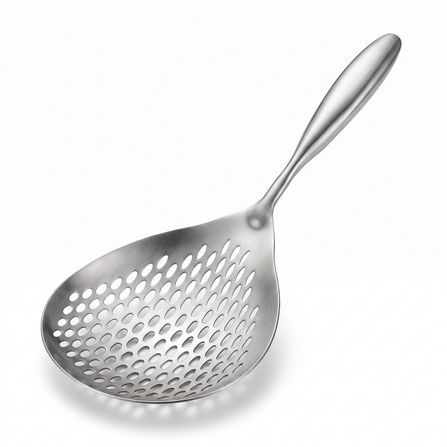 Stainless Steel Colander Skimmer Spoon – white background