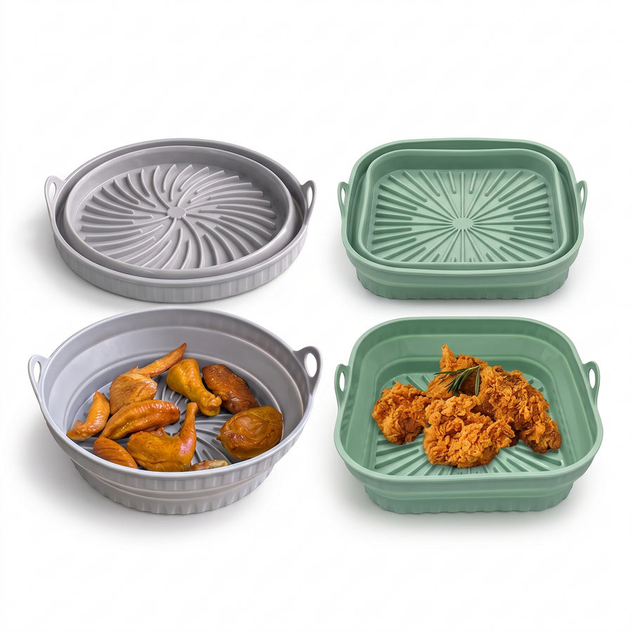 Foldable Silicone Air Fryer Liner – white background