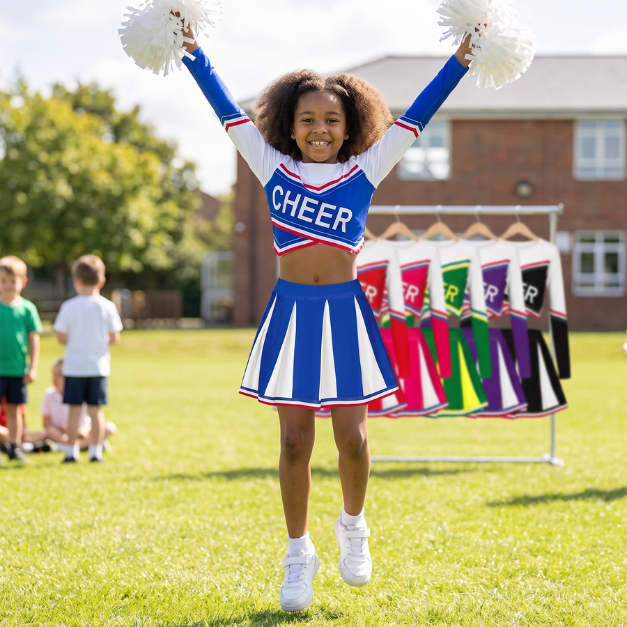 Girls Cheerleading Skirt Set – lifestyle view