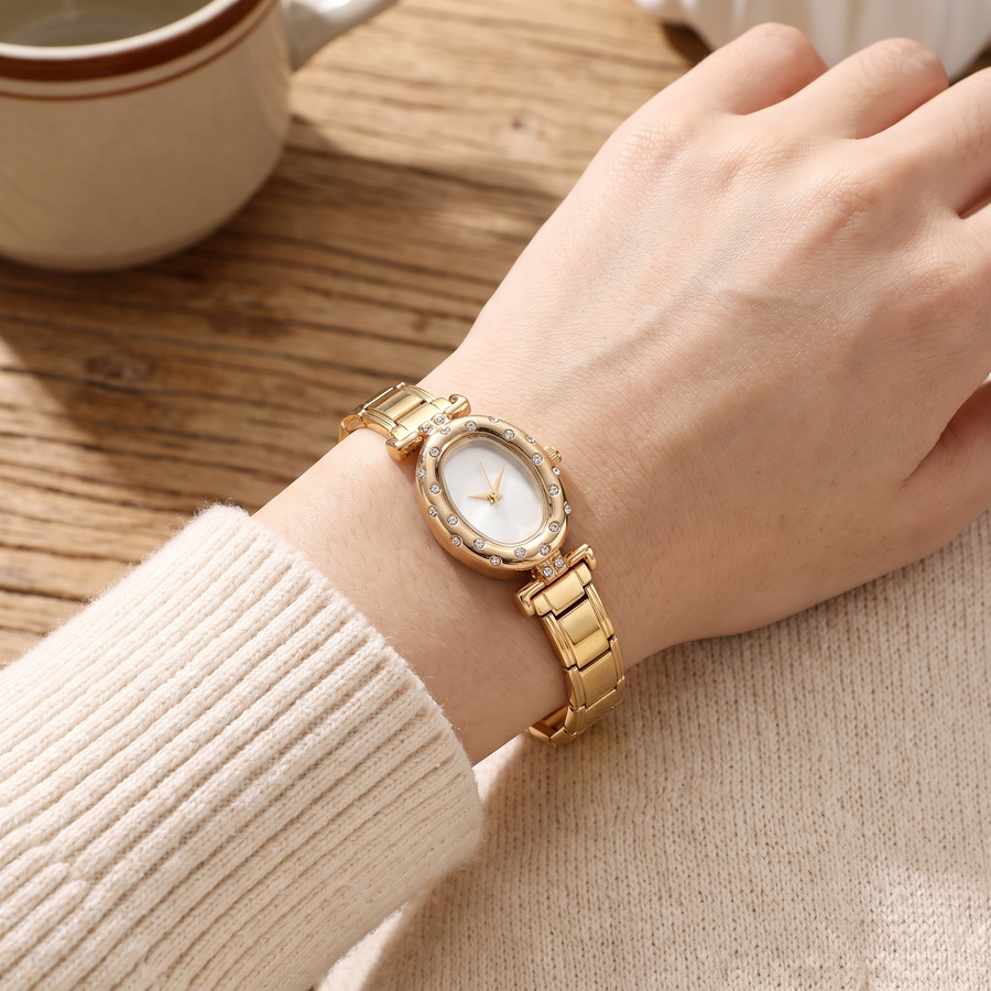 Oval Stainless Steel Watch Bracelet – lifestyle view