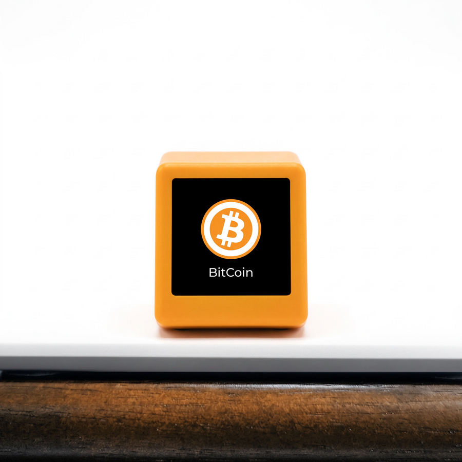Crypto Price Tracker Desktop Clock – white background