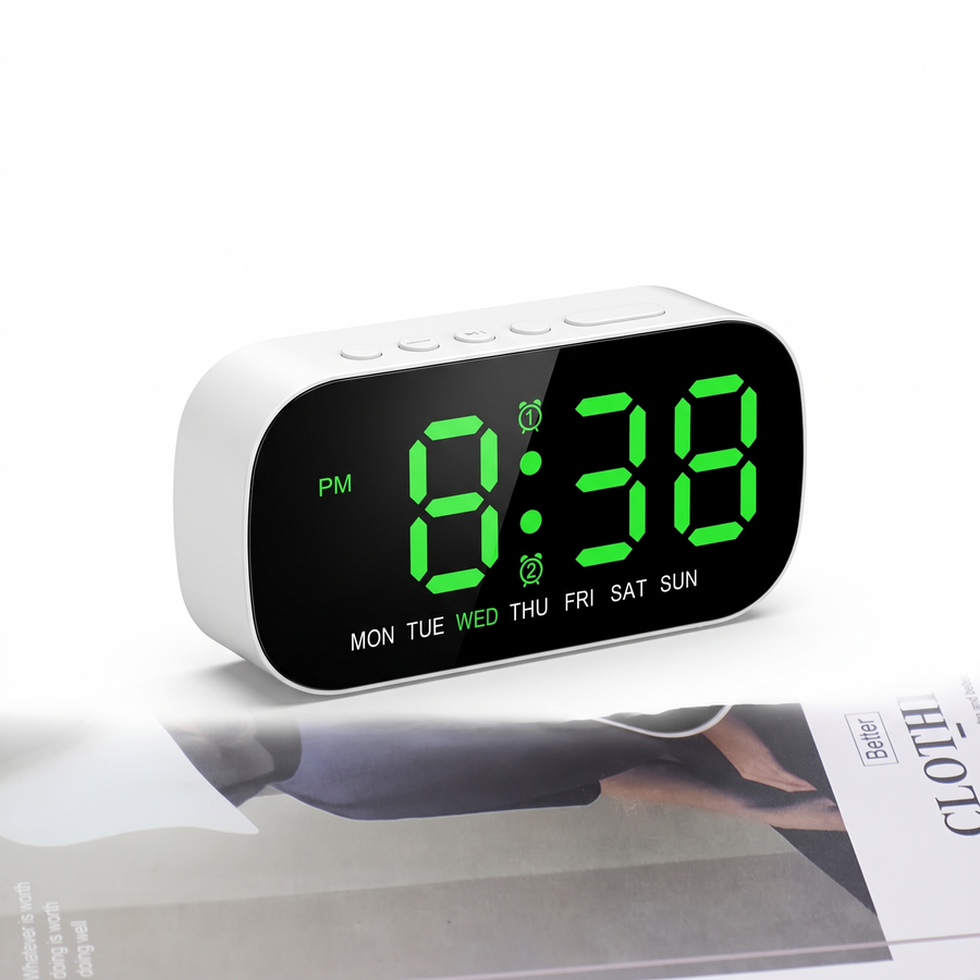 USB Digital Alarm Clock – white background