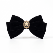 black velvet bow hair clip