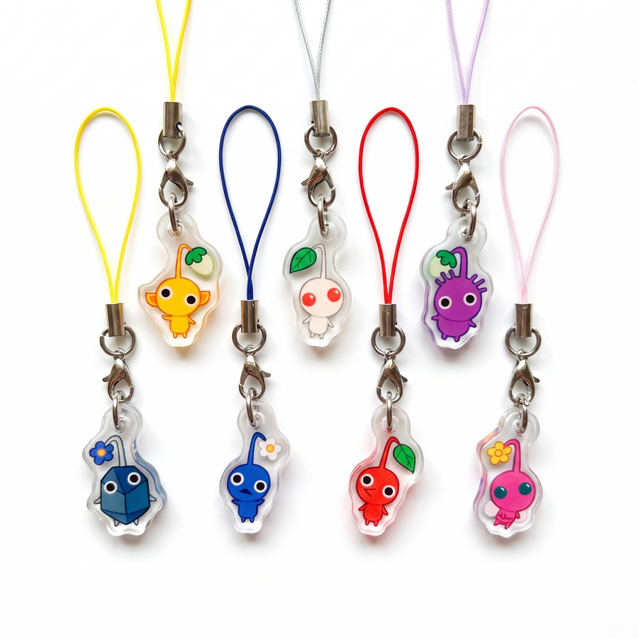 Mini Cartoon Acrylic Phone Charm – white background