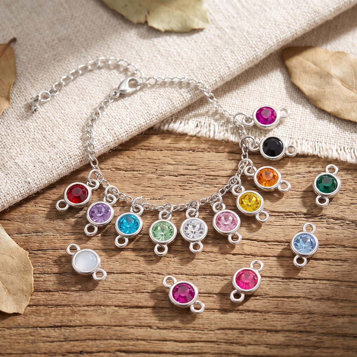 acrylic crystal connector charms necklace example
