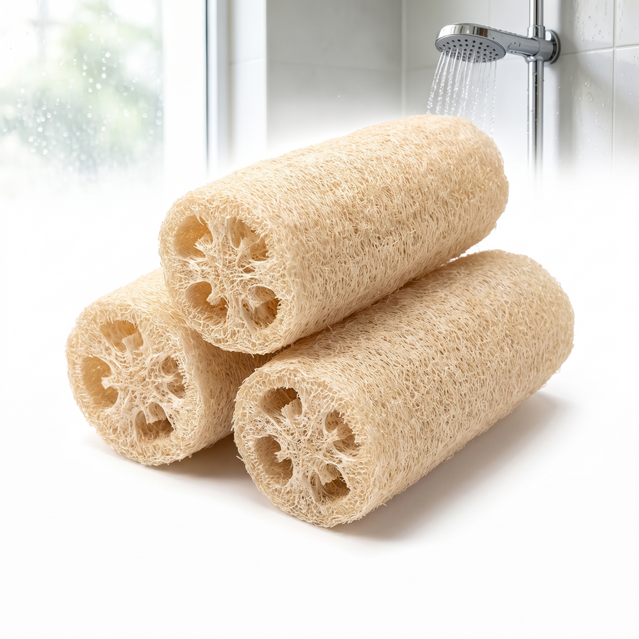 Natural Loofah Body Sponge – white background