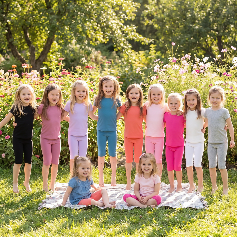 Candy Color Modal Girls Knee-Length Leggings – lifestyle view