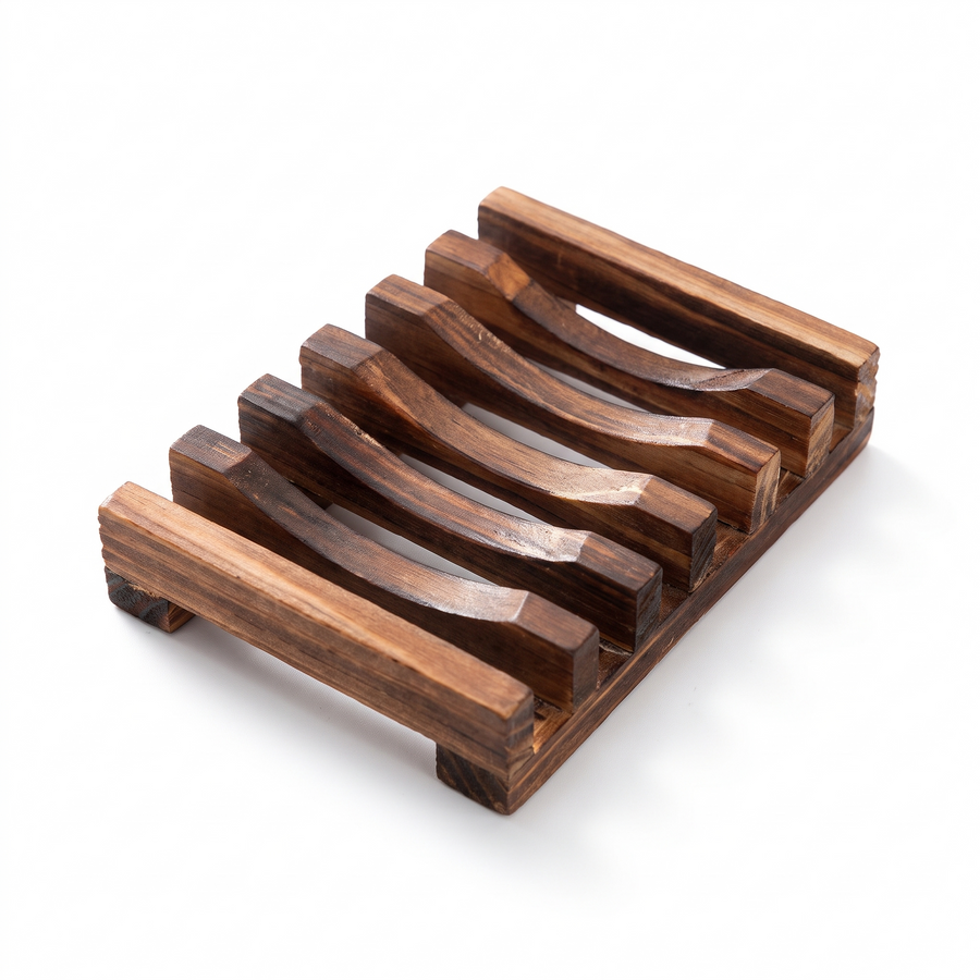 Wooden Soap Holder Tray – white background