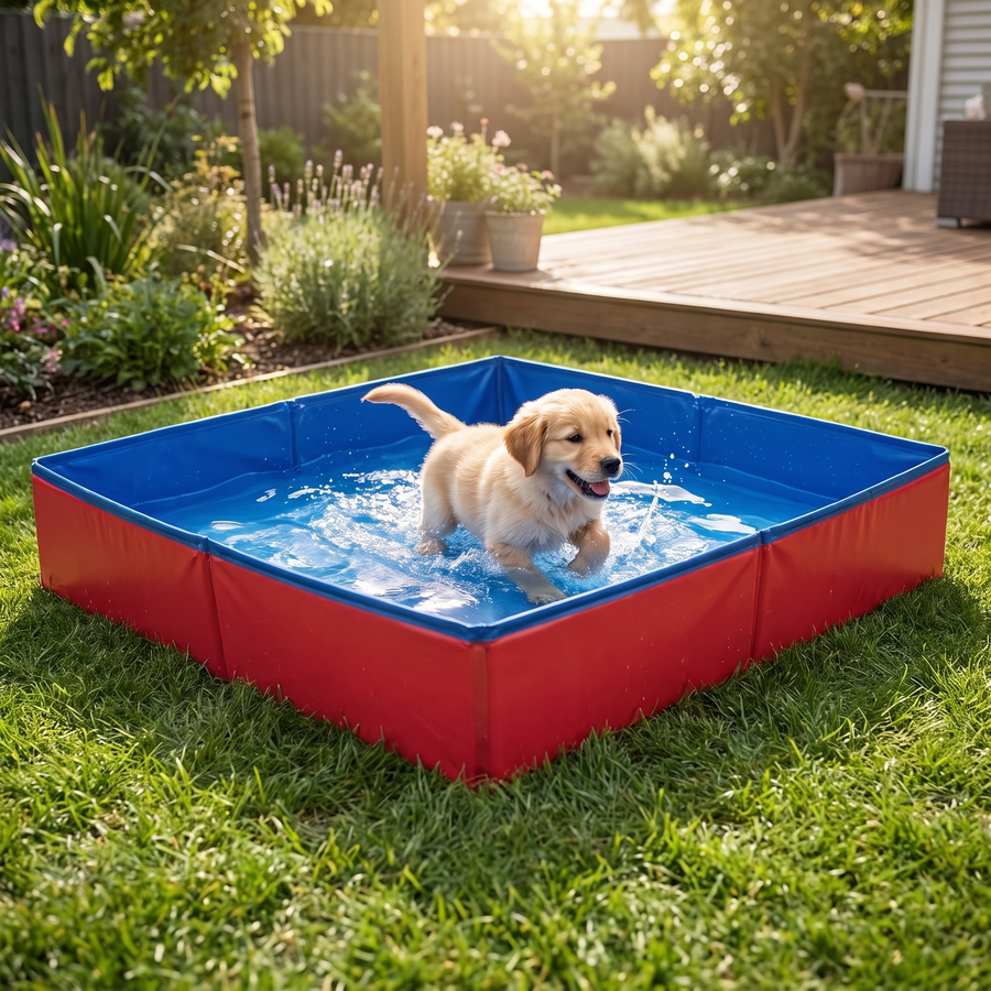 Foldable PVC Pet Paddling Pool, 50cm – lifestyle view