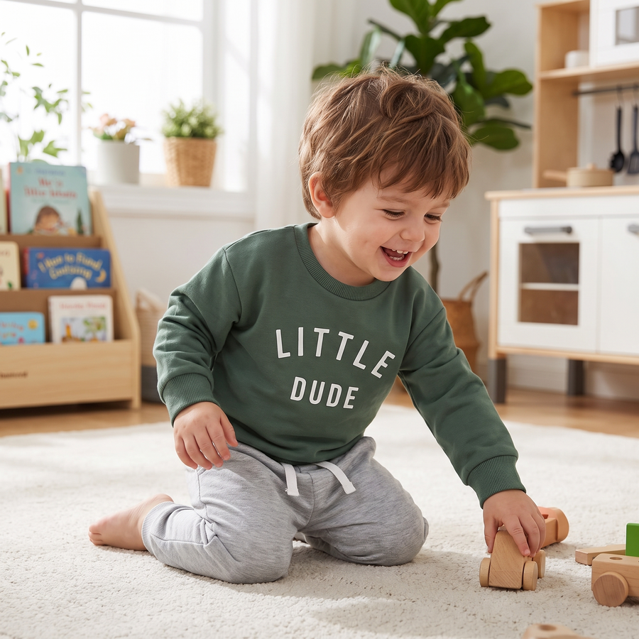Letter Print Toddler Boys Sweatshirt Set – lifestyle view