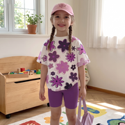 Floral Print Girls T-Shirt & Shorts Set – lifestyle view