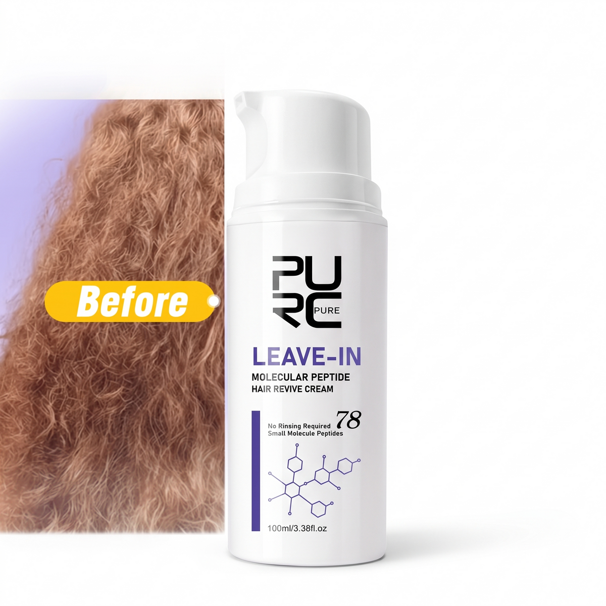 Keratin Leave-In Hair Treatment Cream – white background
