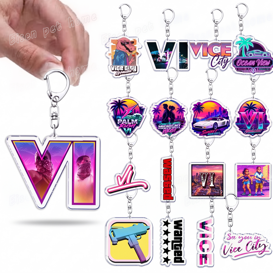 Classic Retro Game Keychain – white background