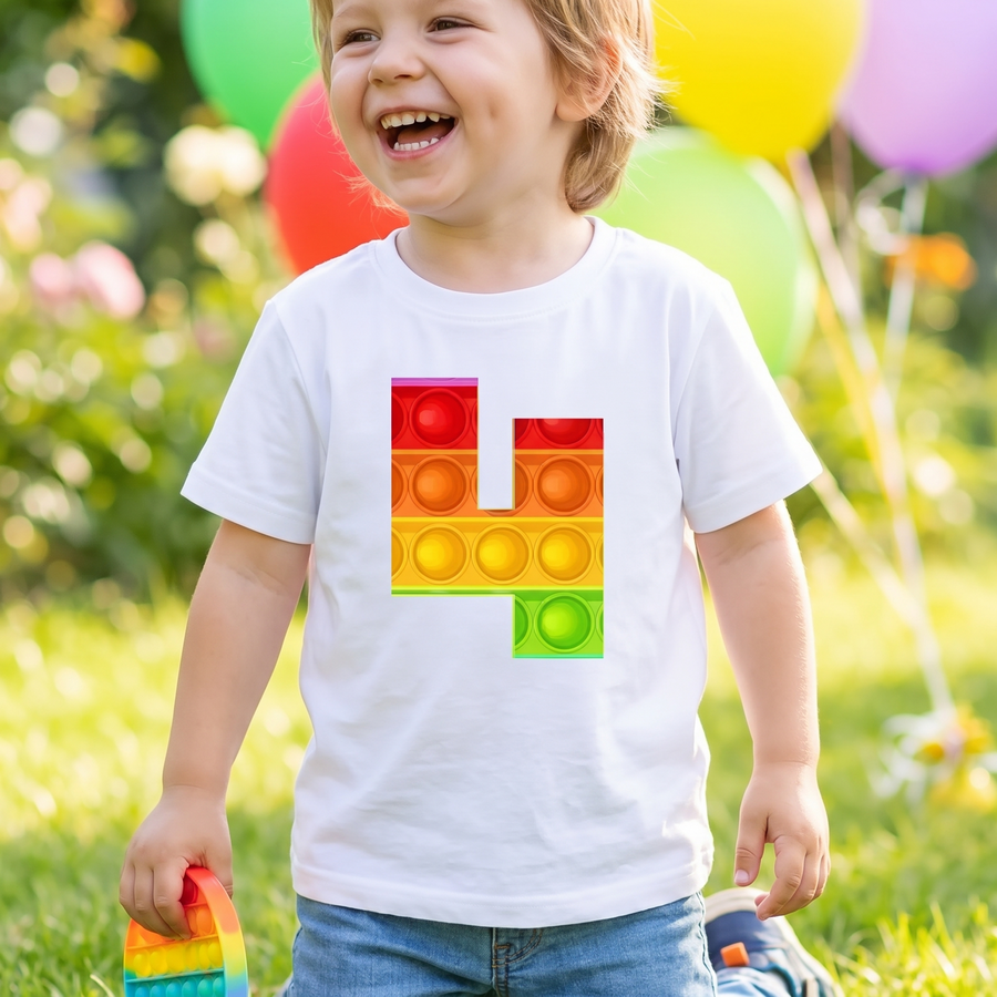 Number Print Birthday T-Shirt for Kids – lifestyle view