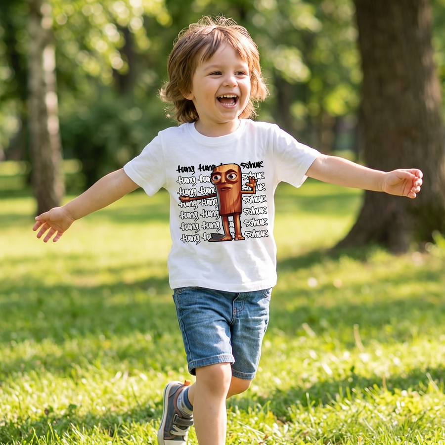 Cartoon Print Kids Graphic T-Shirt – lifestyle view