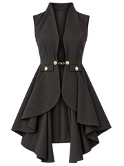 Love black longline peplum vest studio photo
