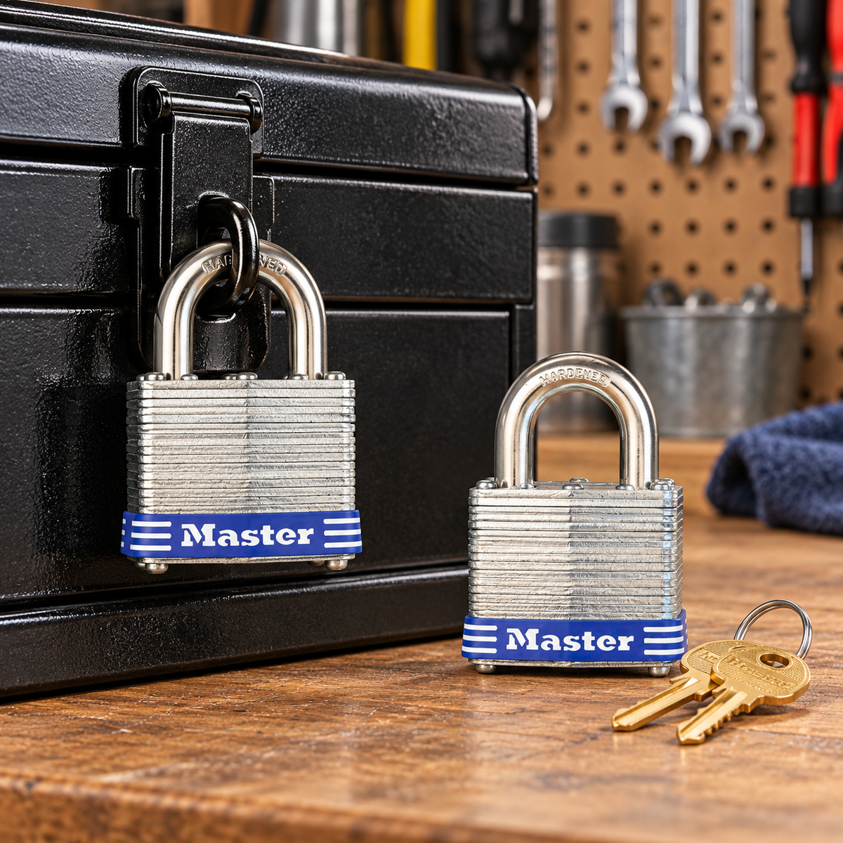 Master Lock 3T laminated steel keyed-alike padlock two-pack
