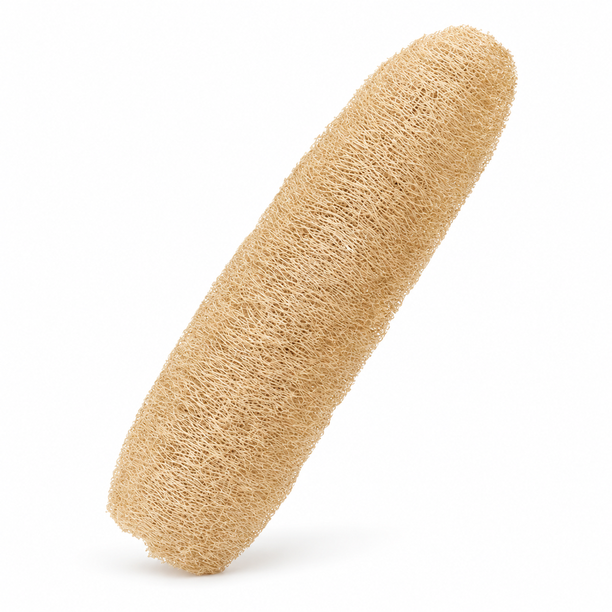 Natural loofah dish scrubber on white background
