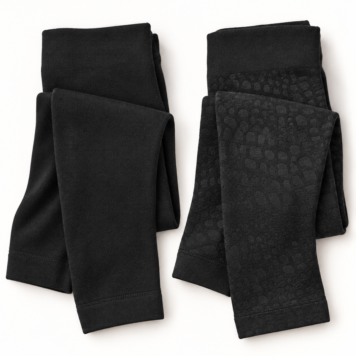 Nicole Miller solid and textured fleece-lined footless tights on a white studio background